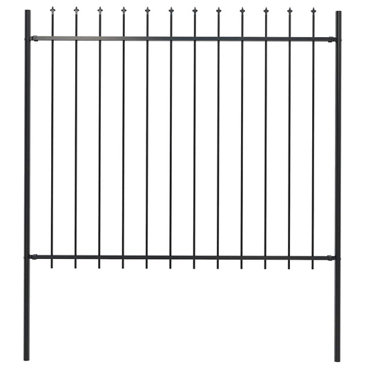 Garden Fence "Woerden" with Spear Top Steel 170x150 cm Black