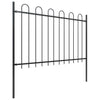 Garden Fence with Hoop Top Steel 1.7 m Black