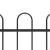 Garden Fence with Hoop Top Steel 1.7 m Black