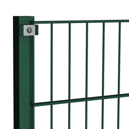 Fence Panel with Posts Iron 176.5x80 cm Green