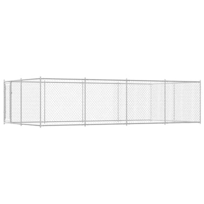 Dog Kennel Silver Galvanized Steel Large Dog Kennel Rectangular