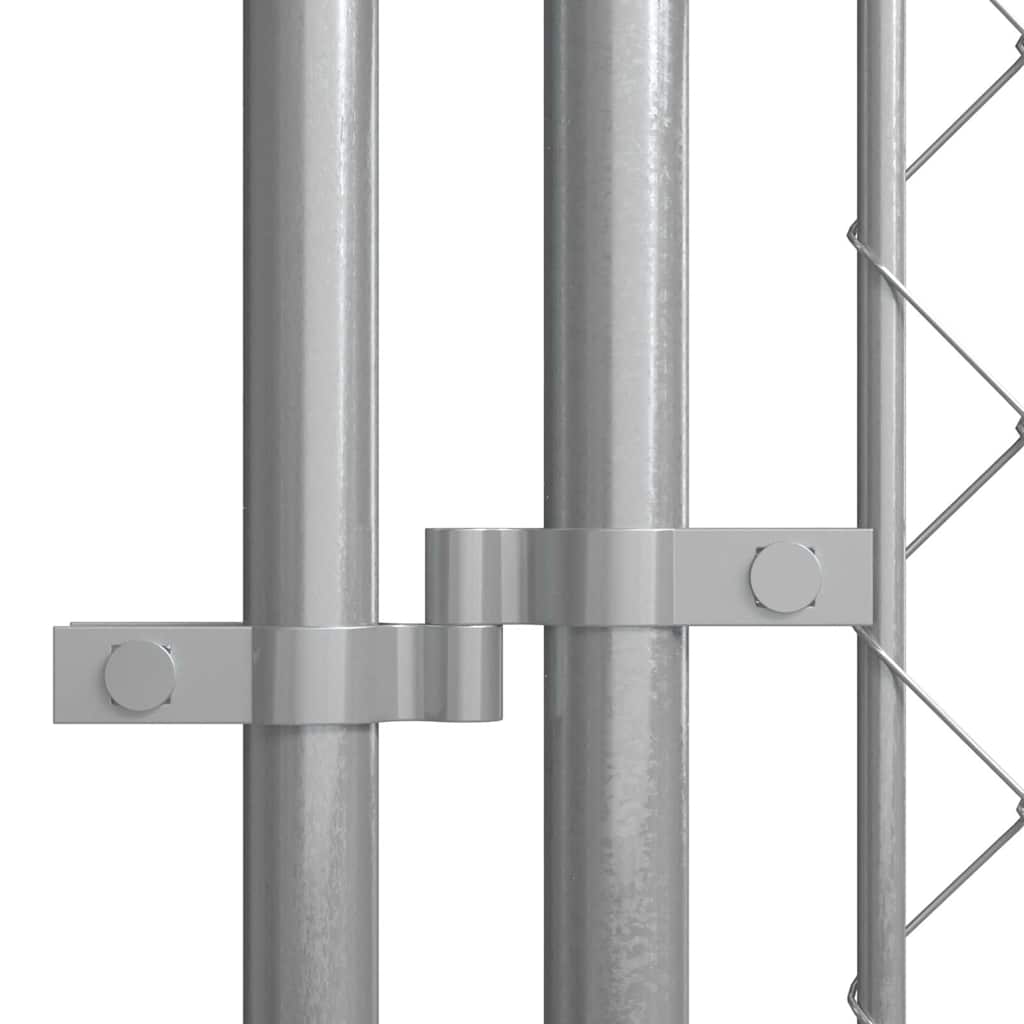 Dog Kennel Silver Galvanized Steel Large Dog Kennel Rectangular