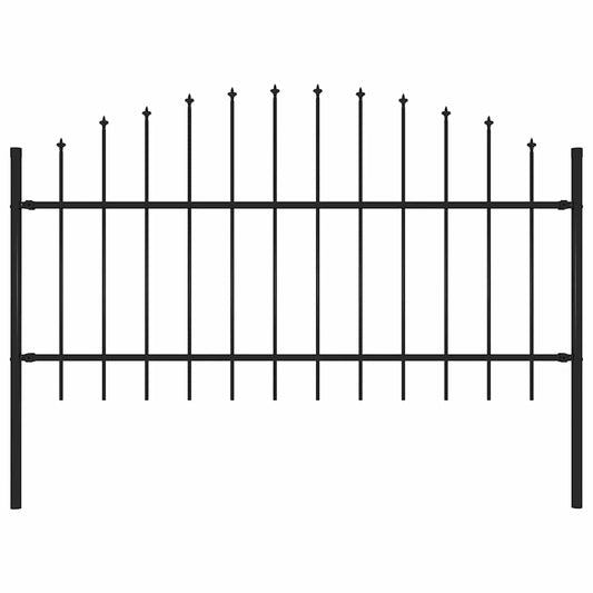 Garden Fence "Woerden" with Spear Top Steel 170x125 cm Black
