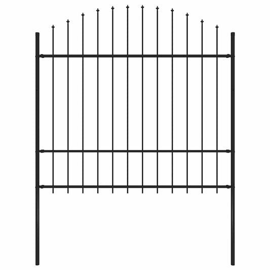Garden Fence "Woerden" with Spear Top Steel 170x175 cm Black