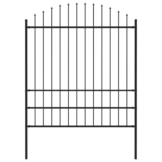 Garden Fence with Spear Top Steel 71.3"x78.7" Black