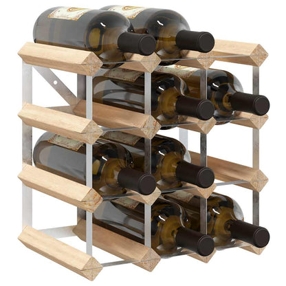 Wine Rack for 12 Bottles Solid Pinewood