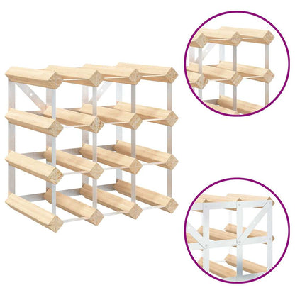 Wine Rack for 12 Bottles Solid Pinewood