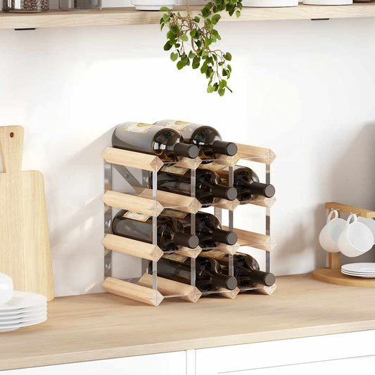 Wine Rack for 12 Bottles Solid Pinewood