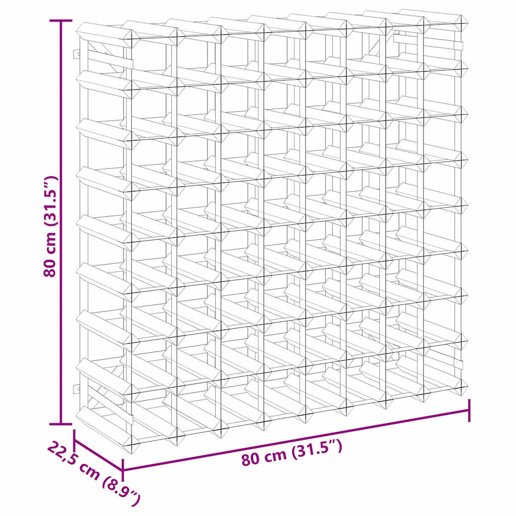 Wine Rack for 72 Bottles Solid Pinewood