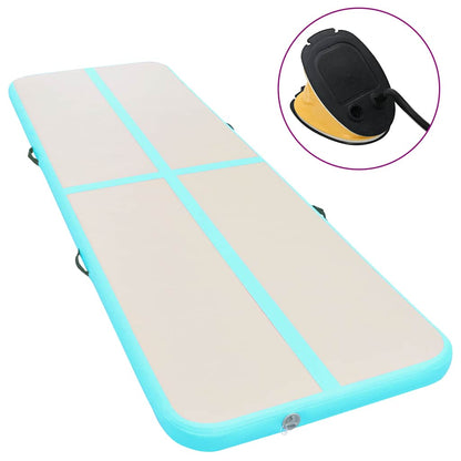 Inflatable Gymnastics Mat with Pump 300x100x10 cm PVC Green