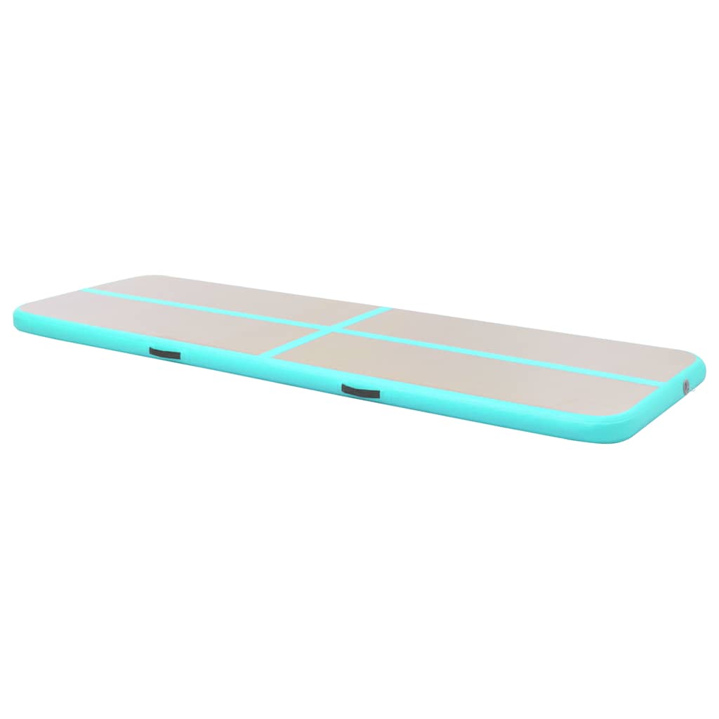 Inflatable Gymnastics Mat with Pump 300x100x10 cm PVC Green