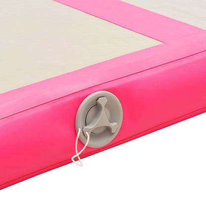 Inflatable Gymnastics Mat with Pump 600x100x10 cm PVC Pink