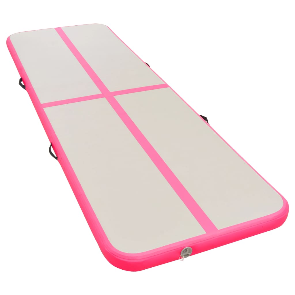 Inflatable Gymnastics Mat with Pump 700x100x10 cm PVC Pink