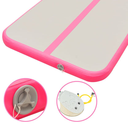 Inflatable Gymnastics Mat with Pump 700x100x10 cm PVC Pink