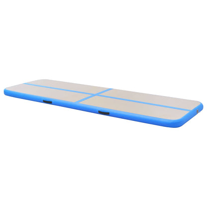 Inflatable Gymnastics Mat with Pump 800x100x10 cm PVC Blue