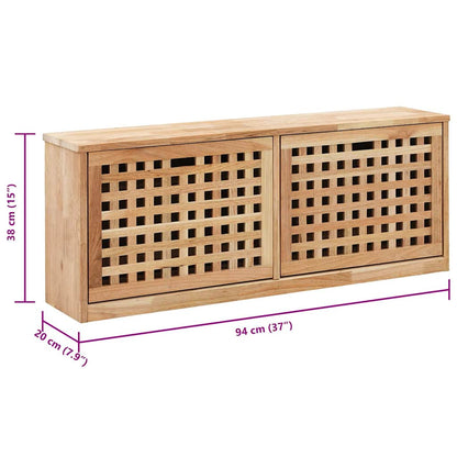 Shoe Storage Bench 94x20x38 cm Solid Walnut Wood