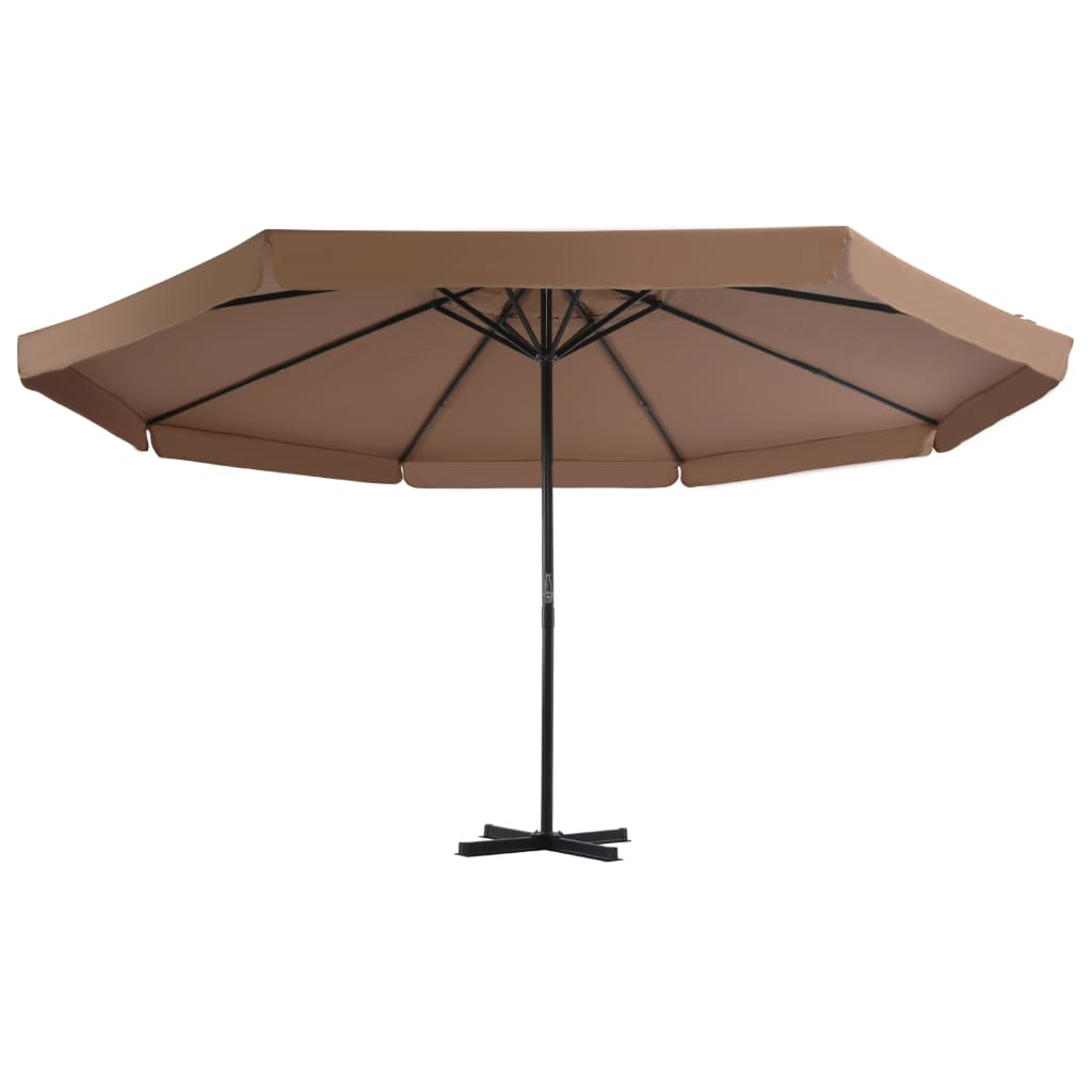 Garden Parasol | Taupe, Black | Aluminium, Steel, Plastic | Large