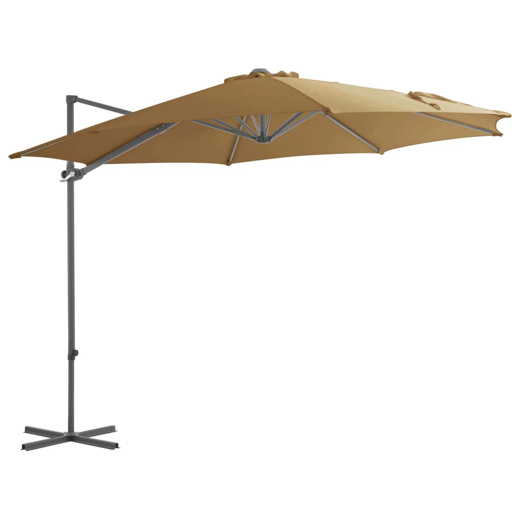 Garden Parasol | Taupe | Aluminium | Large | Rotatable | Garden Parasol