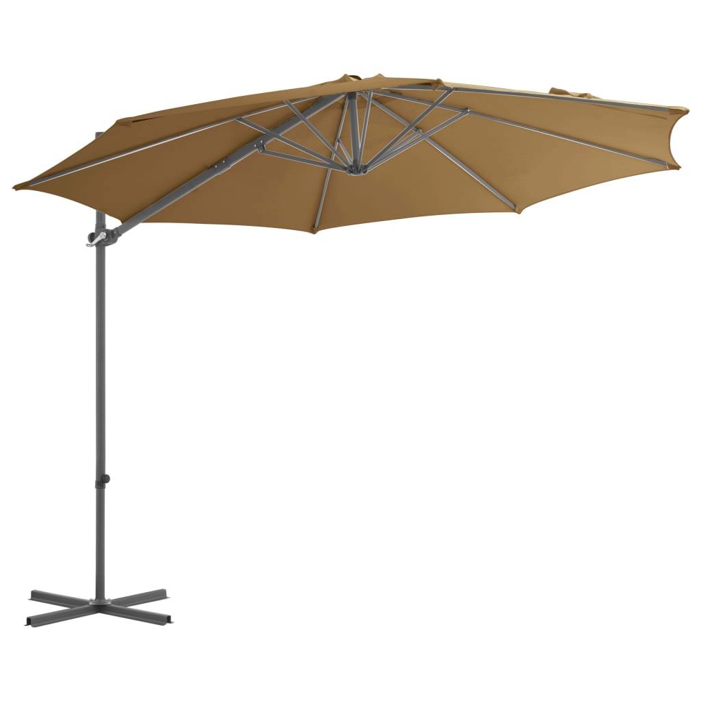 Garden Parasol | Taupe | Aluminium | Large | Rotatable | Garden Parasol