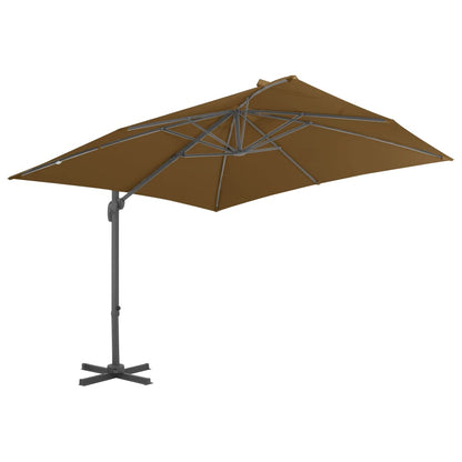 Garden Parasol | Taupe | Aluminium, Steel, Plastic | 3 x 3 m
