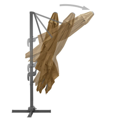 Garden Parasol | Taupe | Aluminium, Steel, Plastic | 3 x 3 m