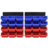 2 pcs Blue & Red Wall Mounted Garage Tool Organiser