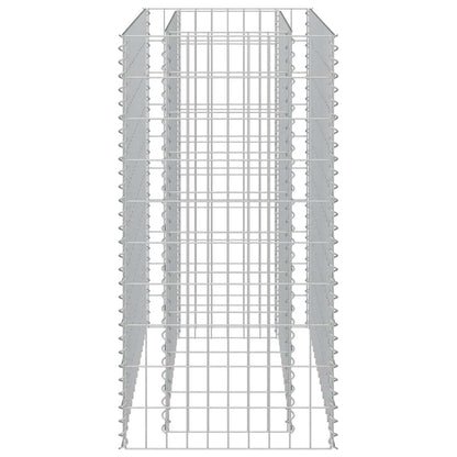 Gabion Raised Bed Silver Galvanized Steel 35.4x19.7x39.4 in