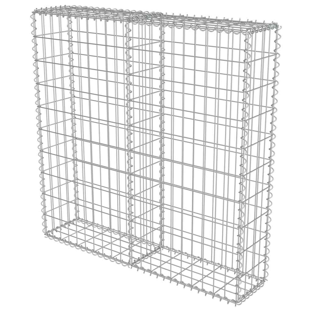 Gabion Wall with Covers Galvanised Steel 100x20x100 cm