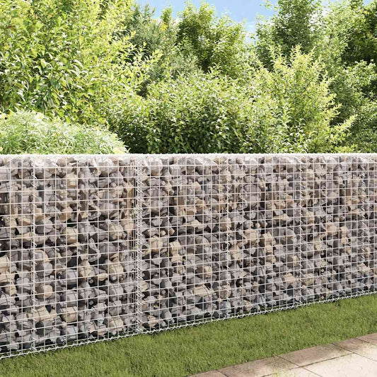 Gabion Wall with Covers Galvanised Steel 200x20x85 cm