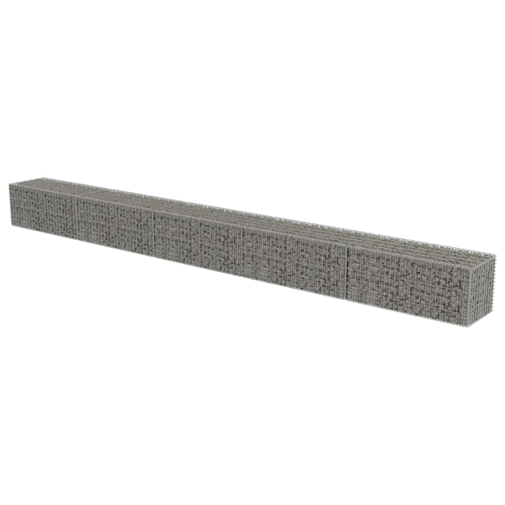 Gabion Wall with Covers Galvanized Steel 236"x19.7"x19.7"