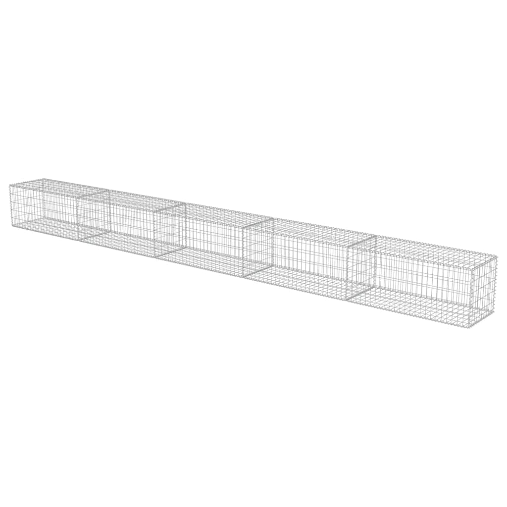 Gabion Wall with Covers Galvanized Steel 236"x19.7"x19.7"