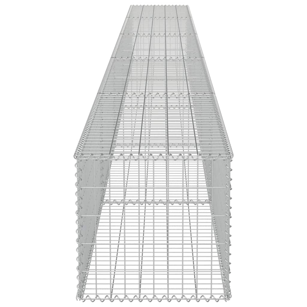 Gabion Wall with Covers Galvanized Steel 236"x19.7"x19.7"