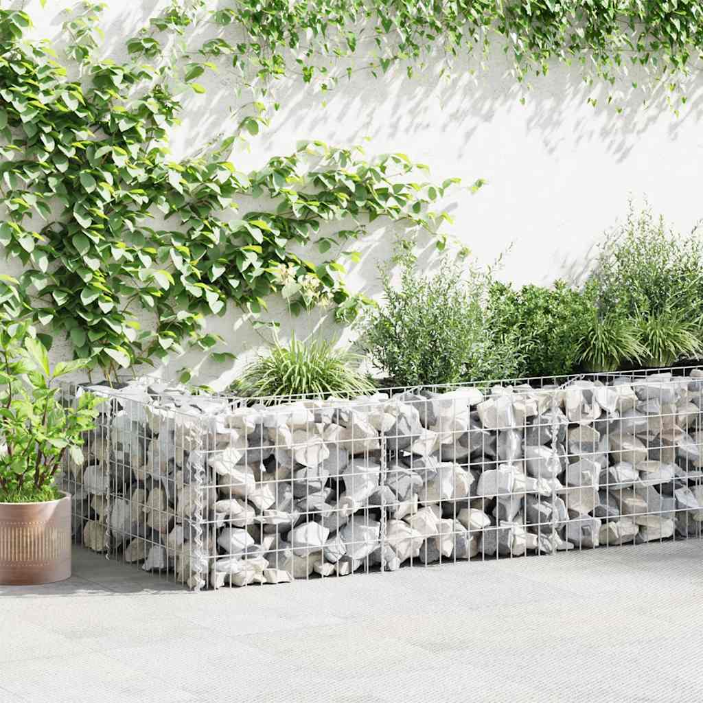 Gabion Wall with Covers Galvanized Steel 236"x19.7"x19.7"