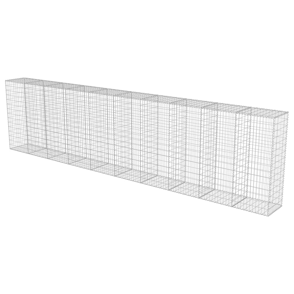 Gabion Wall with Covers Galvanized Steel 236"x19.7"x59"