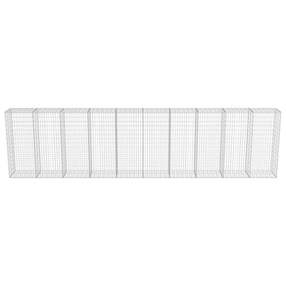 Gabion Wall with Covers Galvanized Steel 236"x19.7"x59"