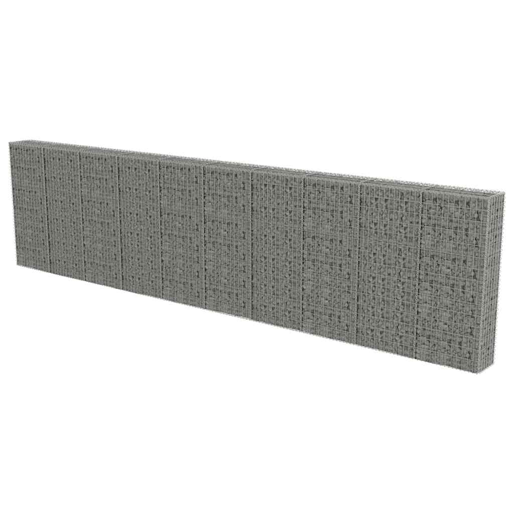 Gabion Wall with Covers Galvanized Steel 236"x11.8"x59"