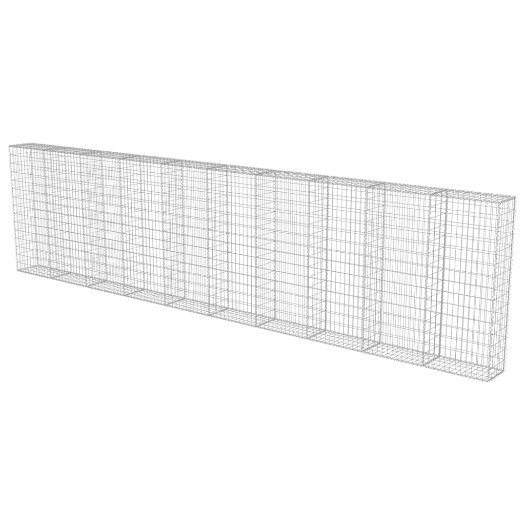 Gabion Wall with Covers Galvanized Steel 236"x11.8"x59"