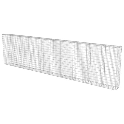 Gabion Wall with Covers Galvanized Steel 236"x11.8"x59"