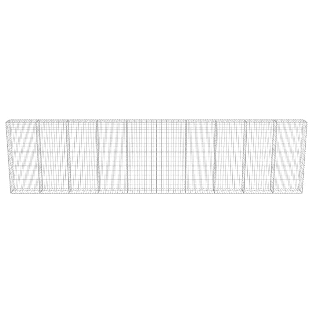 Gabion Wall with Covers Galvanized Steel 236"x11.8"x59"