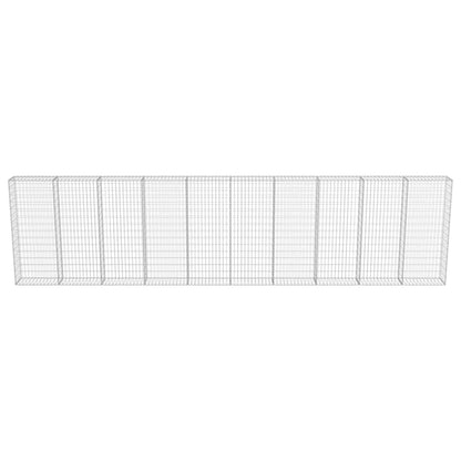 Gabion Wall with Covers Galvanized Steel 236"x11.8"x59"