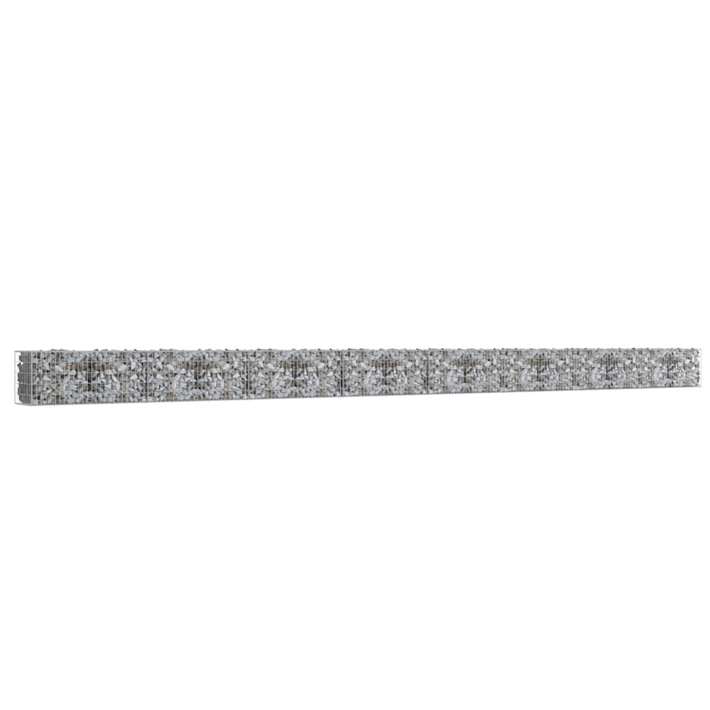 Gabion Wall with Covers Galvanized Steel 354"x19.7"x19.7