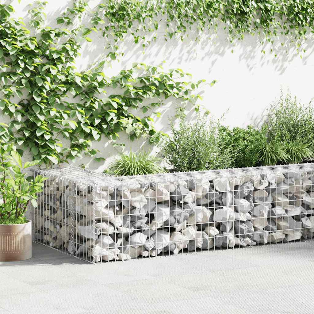 Gabion Wall with Covers Galvanized Steel 354"x19.7"x19.7