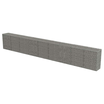 Gabion Wall with Covers Galvanized Steel 354"x19.7"x39.4