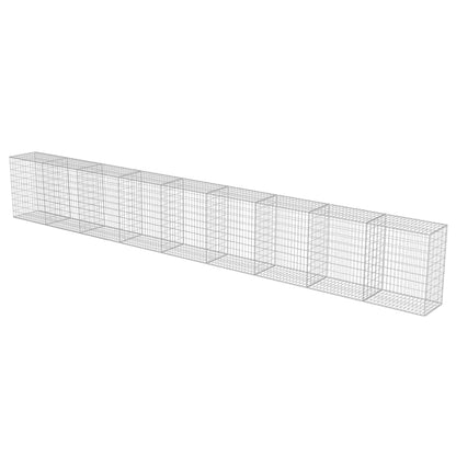 Gabion Wall with Covers Galvanized Steel 354"x19.7"x39.4