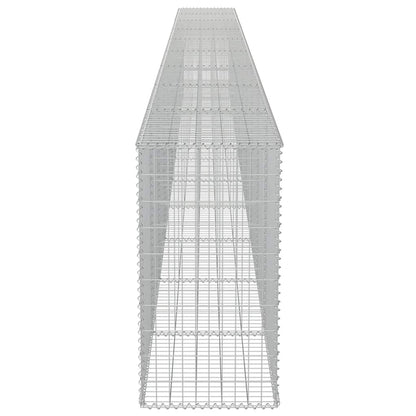 Gabion Wall with Covers Galvanized Steel 354"x19.7"x39.4