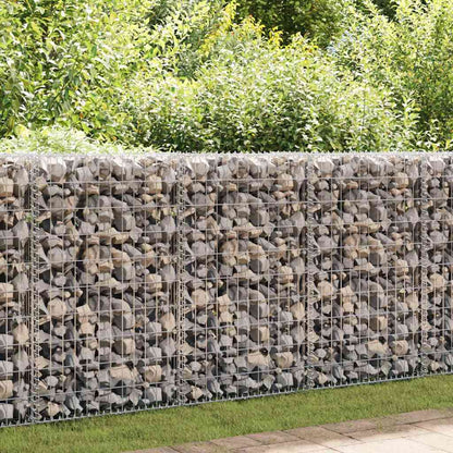 Gabion Wall with Covers Galvanized Steel 354"x19.7"x39.4