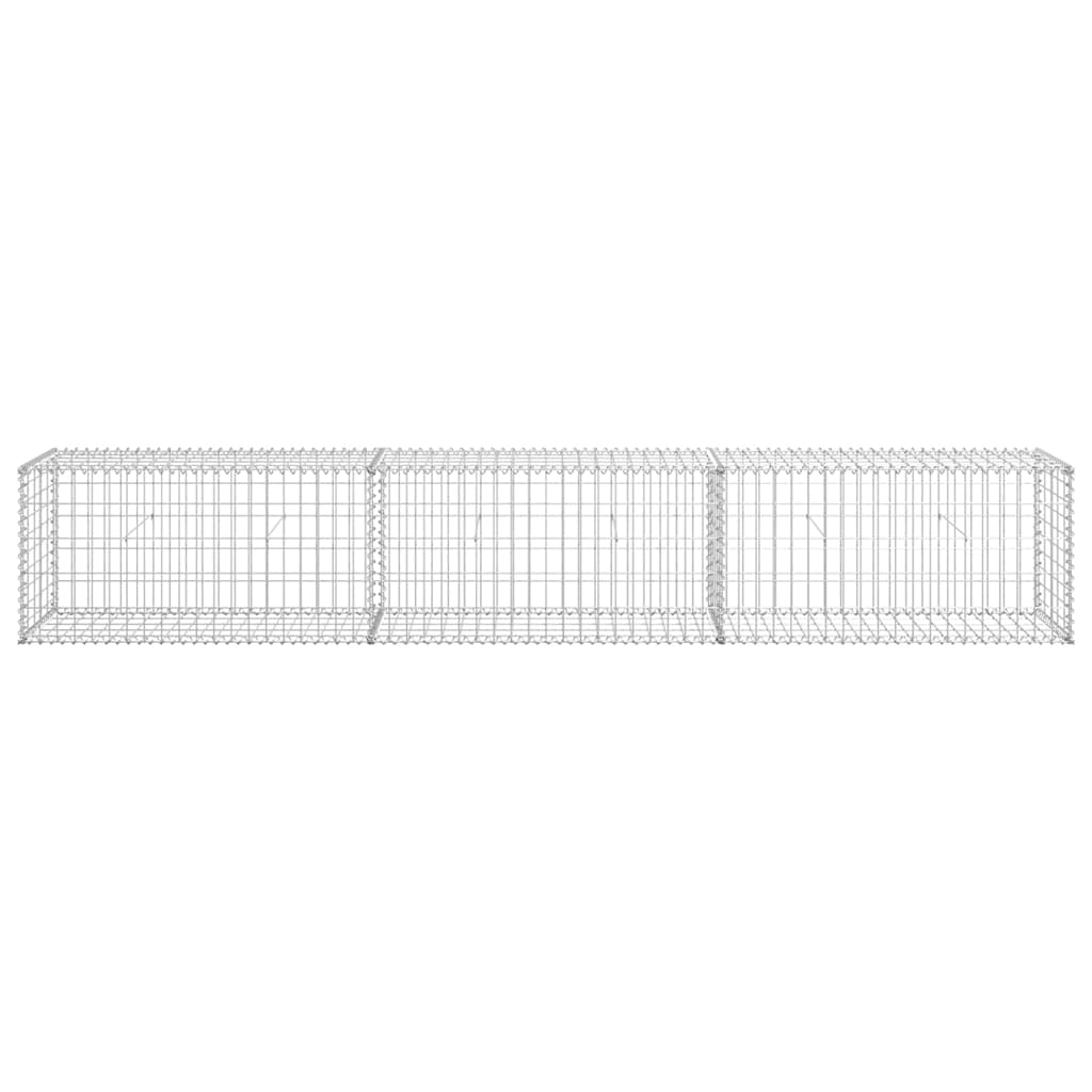 Gabion Wall with Covers Galvanised Steel 300x50x50 cm