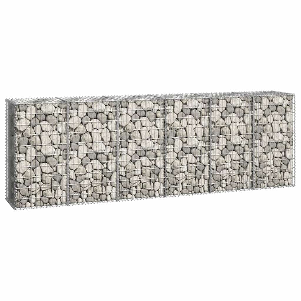 Gabion Wall with Covers Galvanized Steel 118"x19.7"x39.4