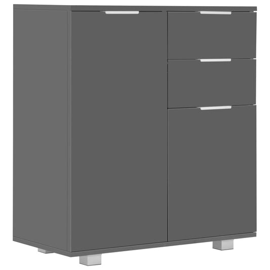 Sideboard | High Gloss Grey | Engineered Wood | Medium | Sideboard