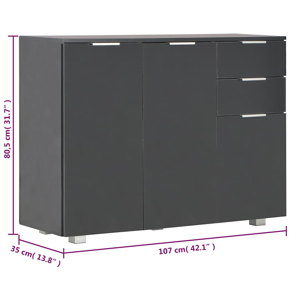 Sideboard | Black | Engineered wood | Medium | Sideboard | Rectangular